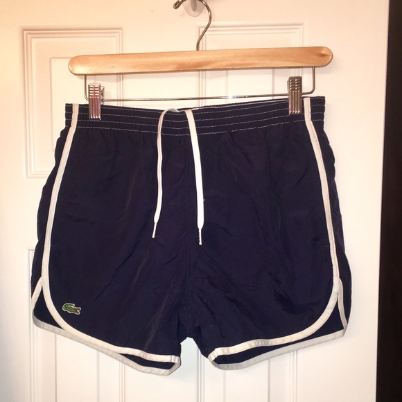 black lacoste swim shorts